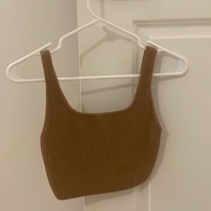 Babaton Aritzia Sculpt Knit Squareneck Cropped Tank